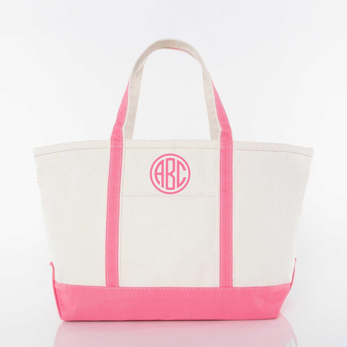 Personalized Large Classic Tote for Everyday Carry, Coral personalized front