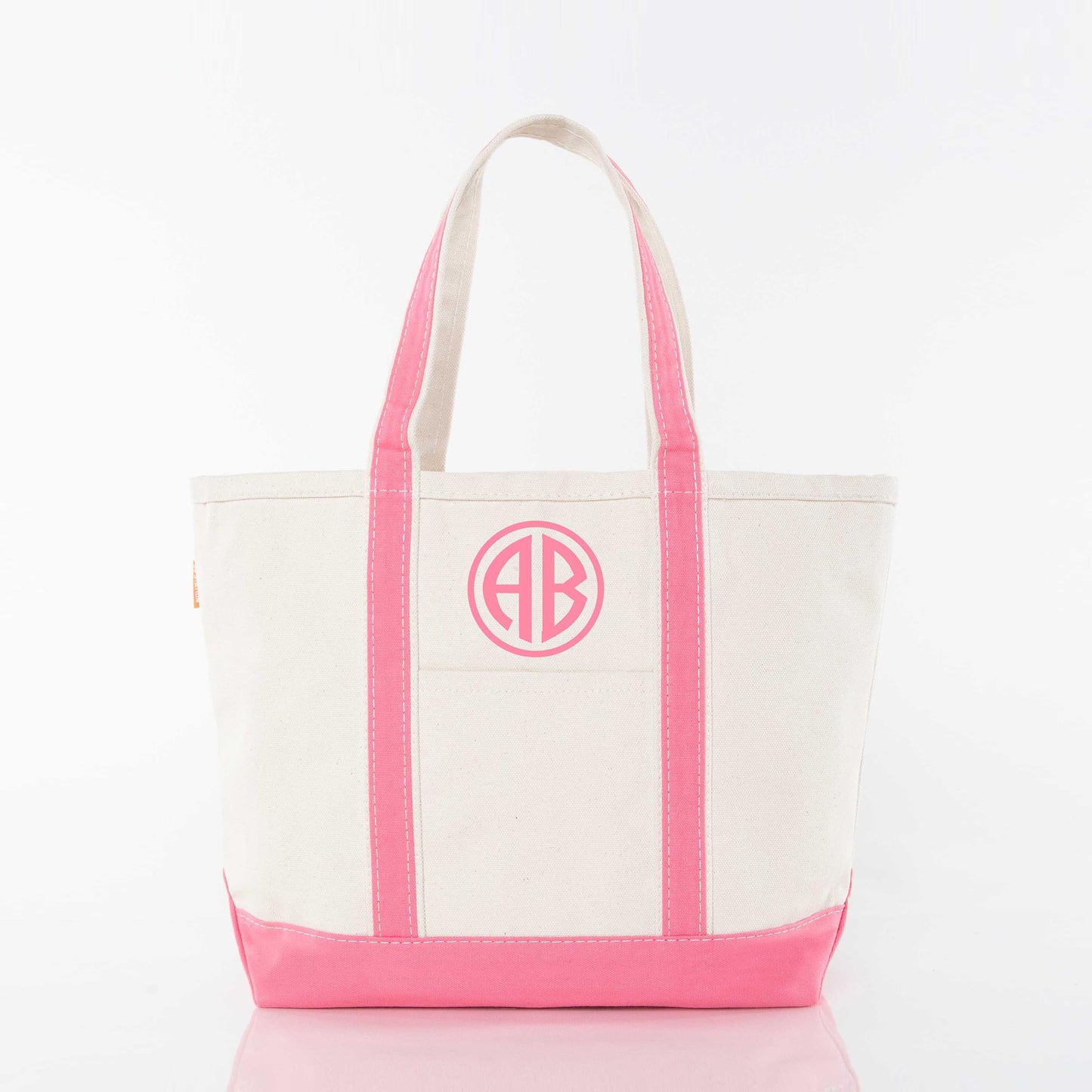 Personalized Medium Classic Tote for Everyday Carry, Coral personalized front