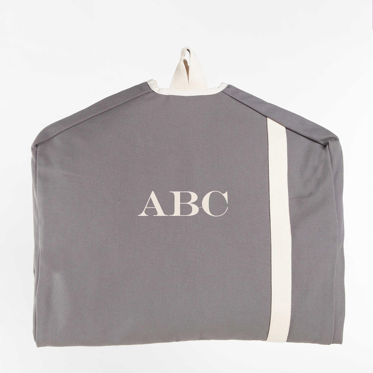 Personalized Garment Bag for Sharp Arrivals, Gray personalized front