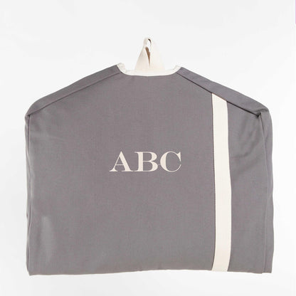 Personalized Garment Bag for Sharp Arrivals, Gray personalized front