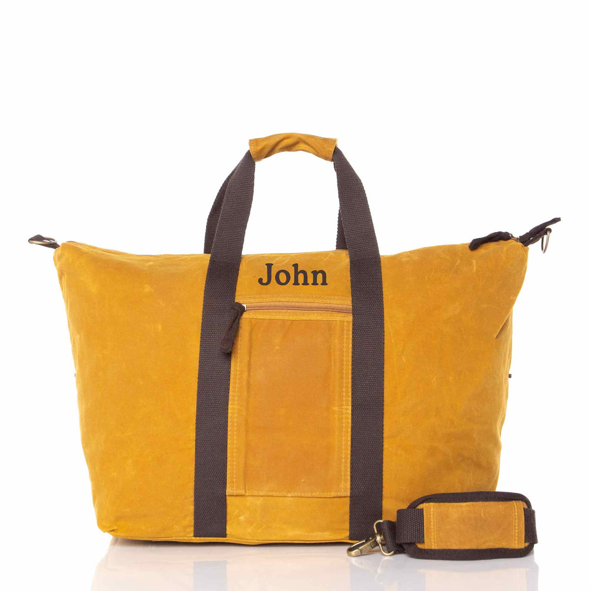 Personalized Voyager Weekender Bag for Short Getaways, Yellow personalized front