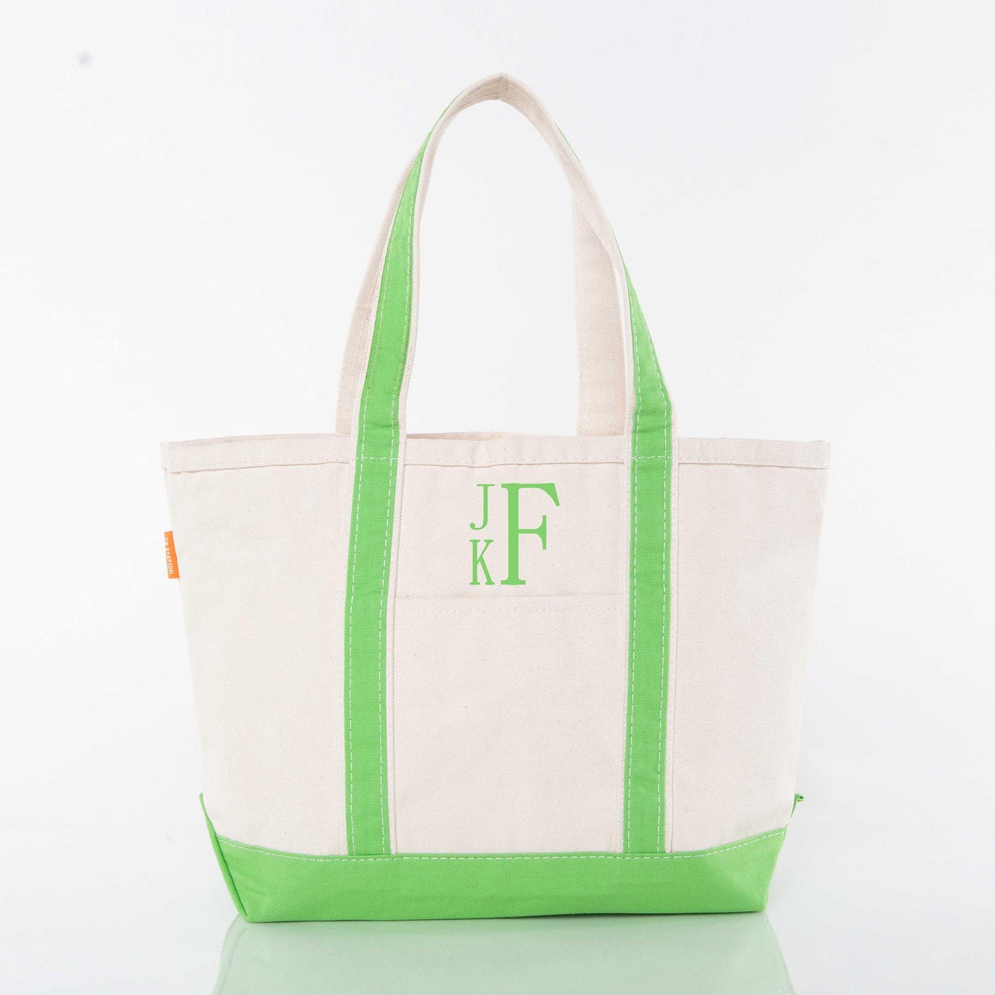 Personalized Medium Classic Tote for Everyday Carry, Grass Green personalized front