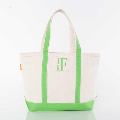 Personalized Medium Classic Tote for Everyday Carry, Grass Green personalized front