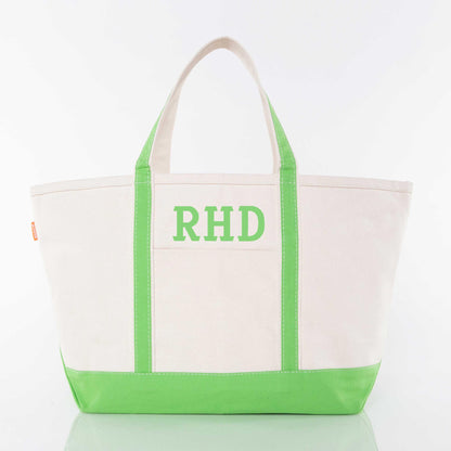 Personalized Large Classic Tote for Everyday Carry, Grass Green personalized front