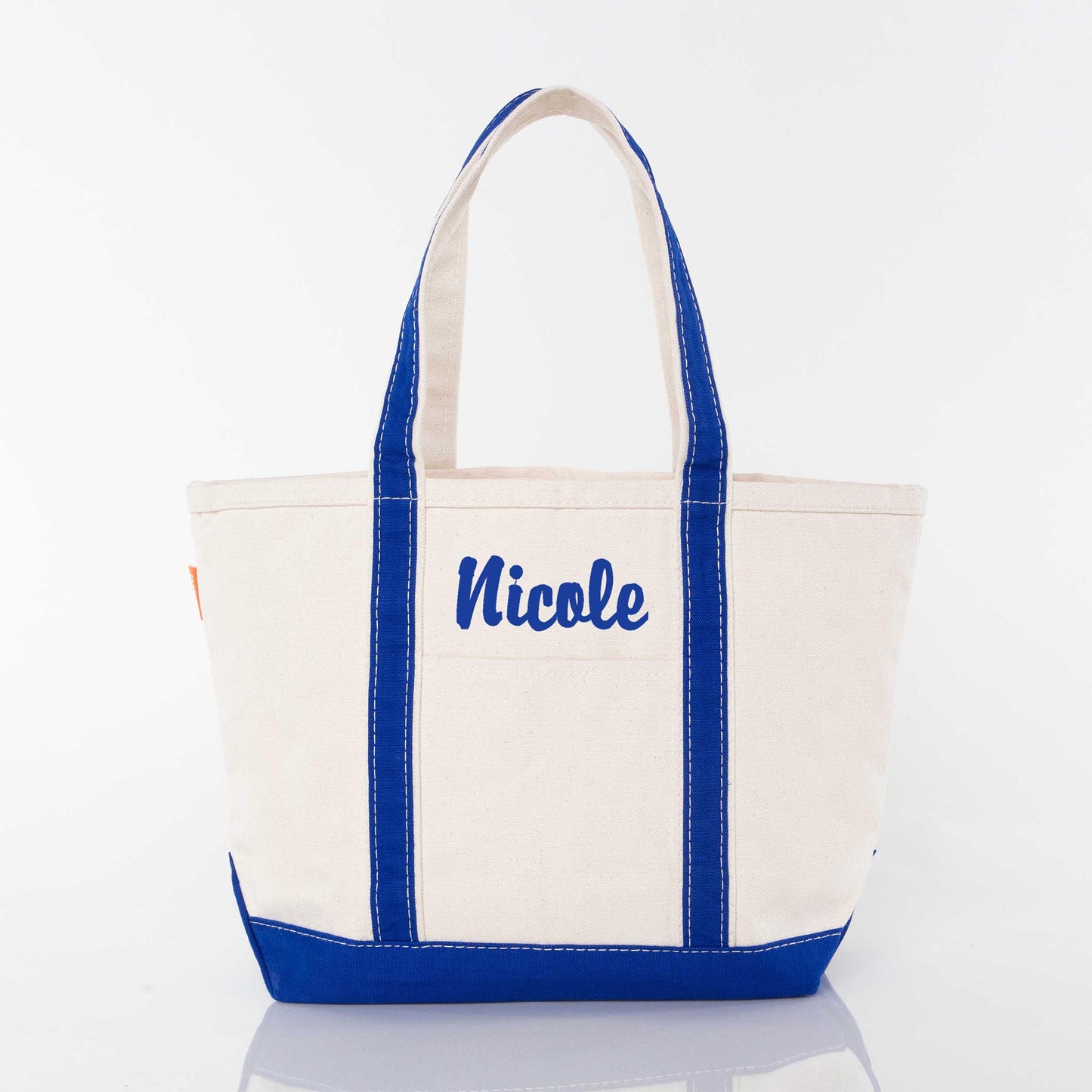 Personalized Medium Classic Tote for Everyday Carry, Royal Blue personalized front