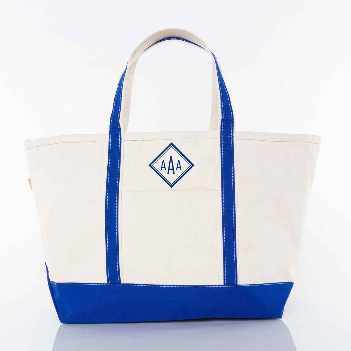 Personalized Large Classic Tote for Everyday Carry, Royal Blue personalized front