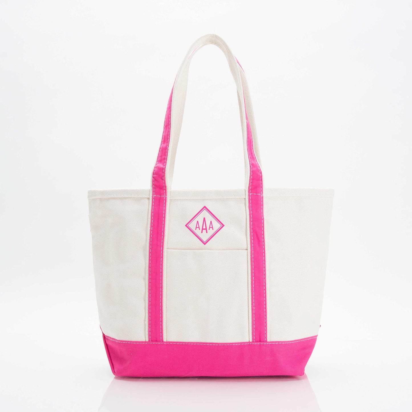 Personalized 24 oz Medium Classic Tote for Everyday Carry, Hot Pink personalized front