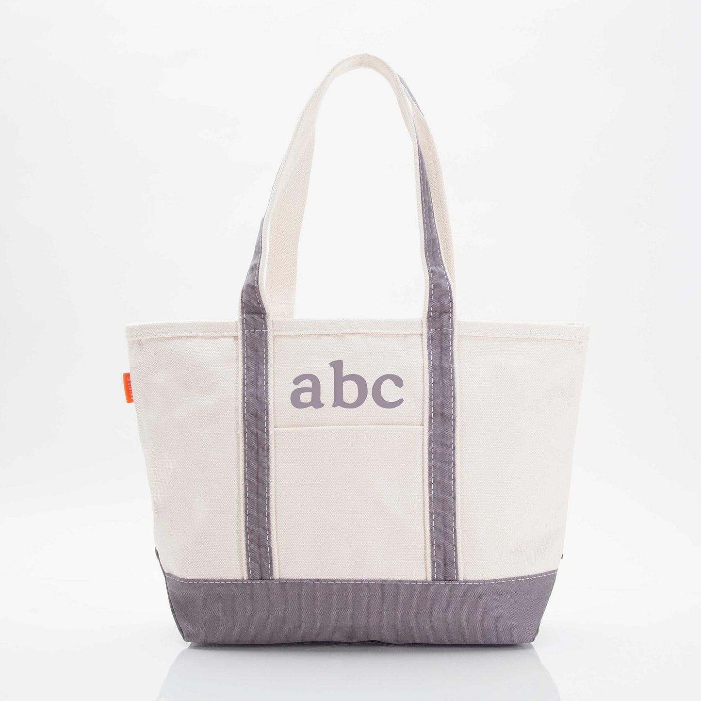 Personalized 24 oz Medium Classic Tote for Everyday Carry, Gray personalized front