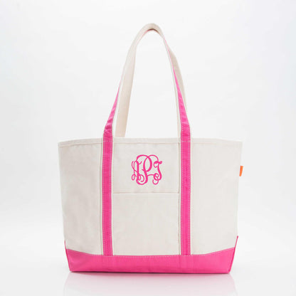 Personalized Large Classic Tote for Everyday Carry, Hot Pink personalized front