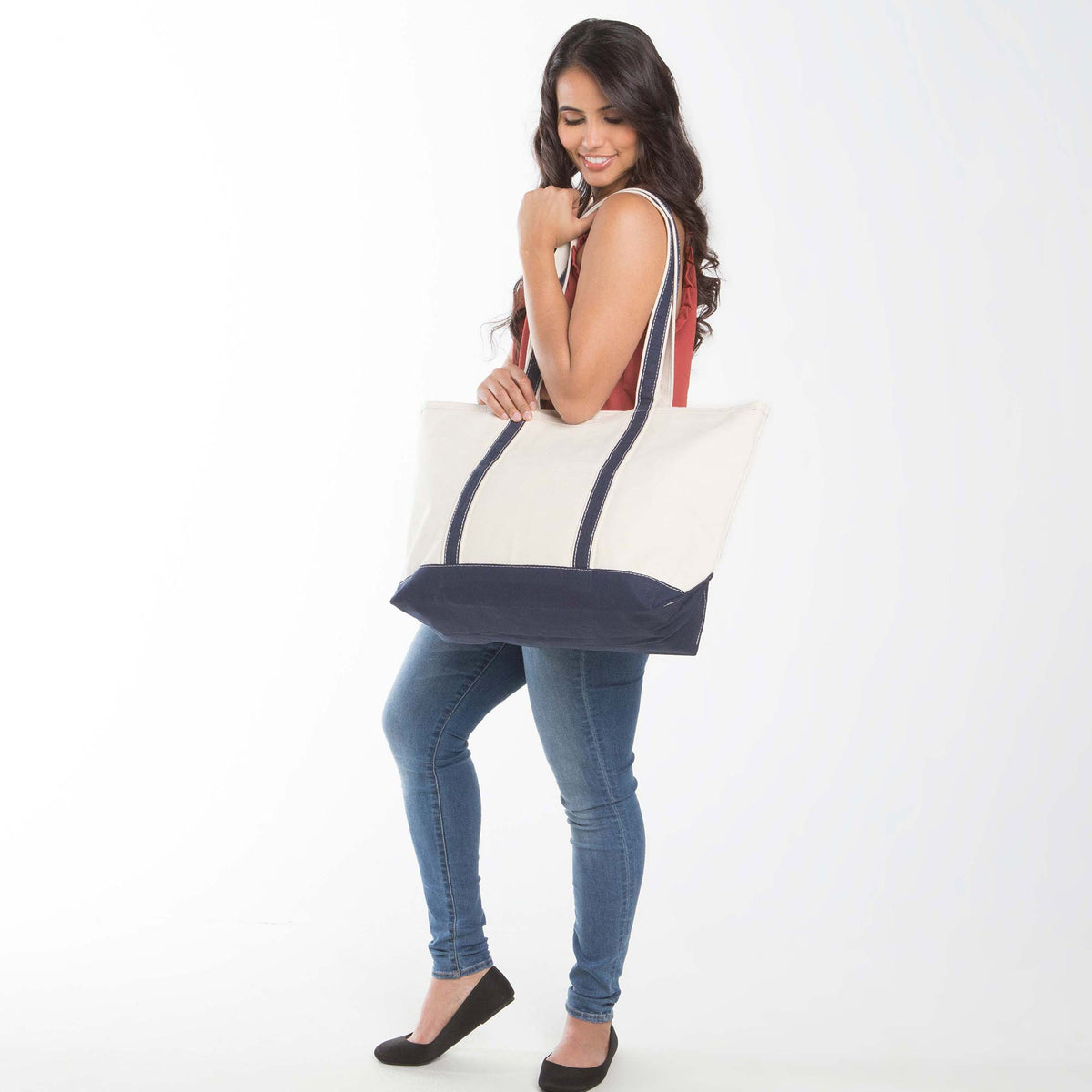 Personalized Large Classic Tote for Everyday Carry, Black alternate view 3