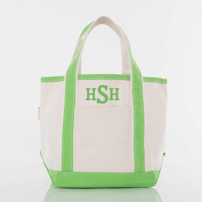 Personalized Handy Open Top Tote for Everyday Carry, Grass Green personalized front