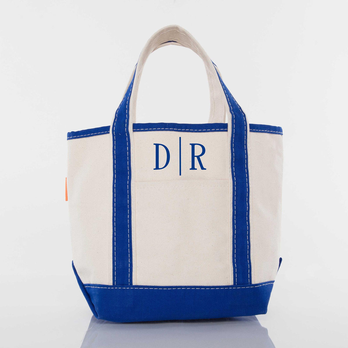 Personalized Handy Open Top Tote for Everyday Carry, Royal Blue personalized front