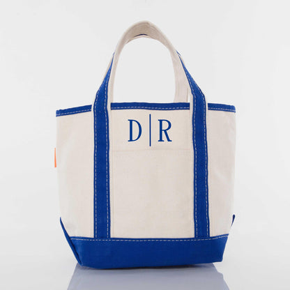 Personalized Handy Open Top Tote for Everyday Carry, Royal Blue personalized front