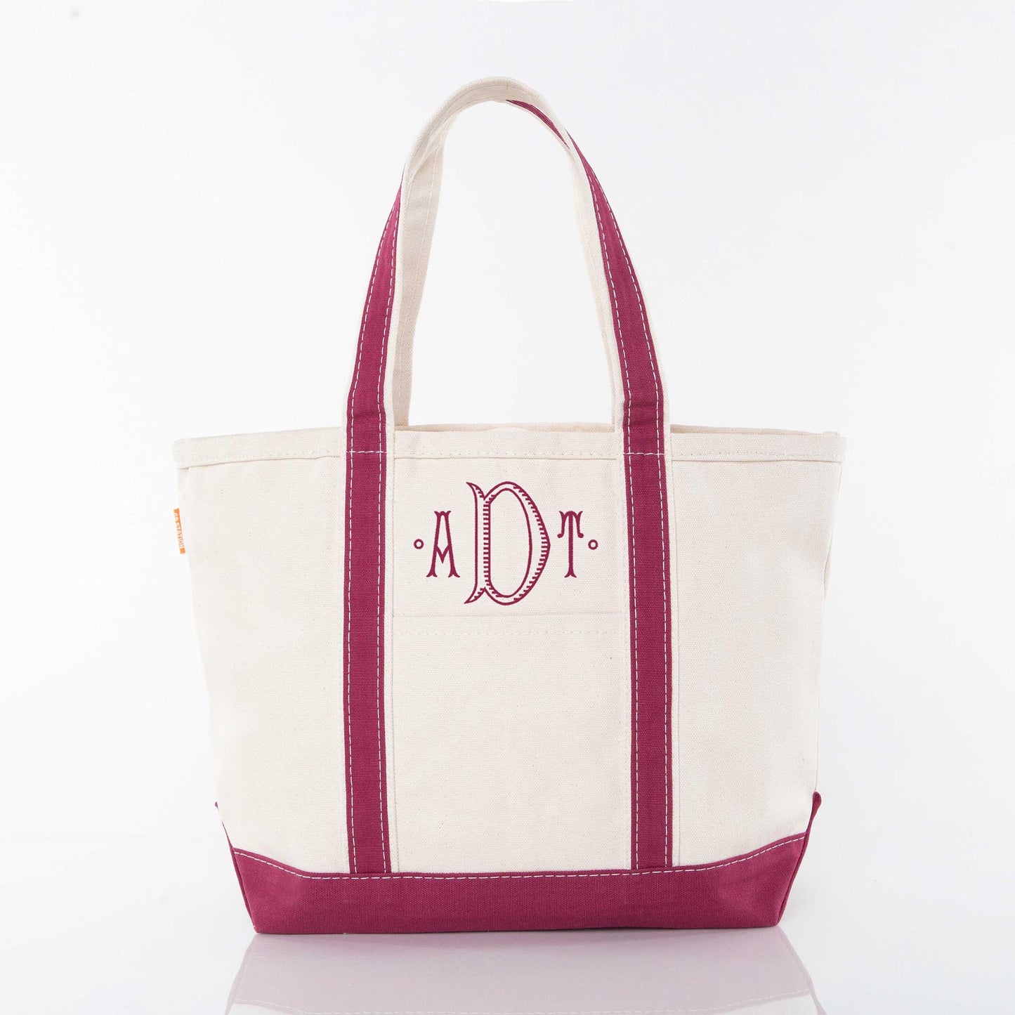 Personalized Medium Classic Tote for Everyday Carry, Maroon personalized front