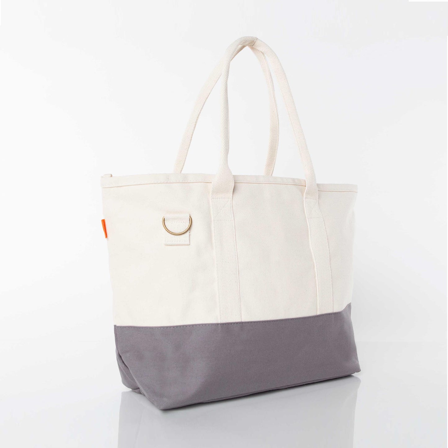 Personalized Colorblock Utility Tote for Everyday Carry, Gray alternate view 1
