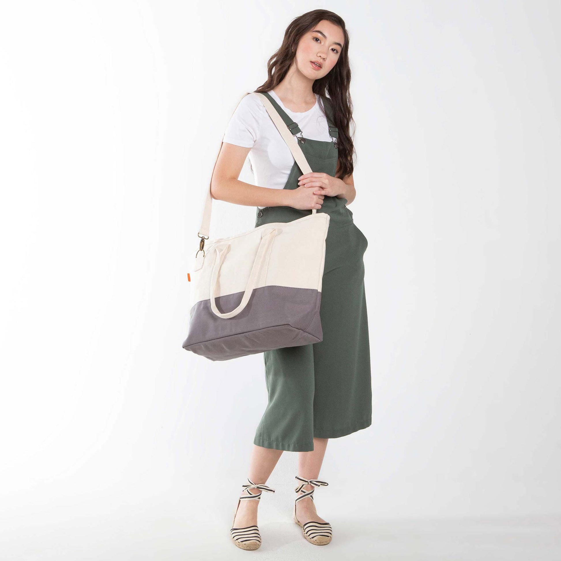 Personalized Colorblock Utility Tote for Everyday Carry, Gray alternate view 3