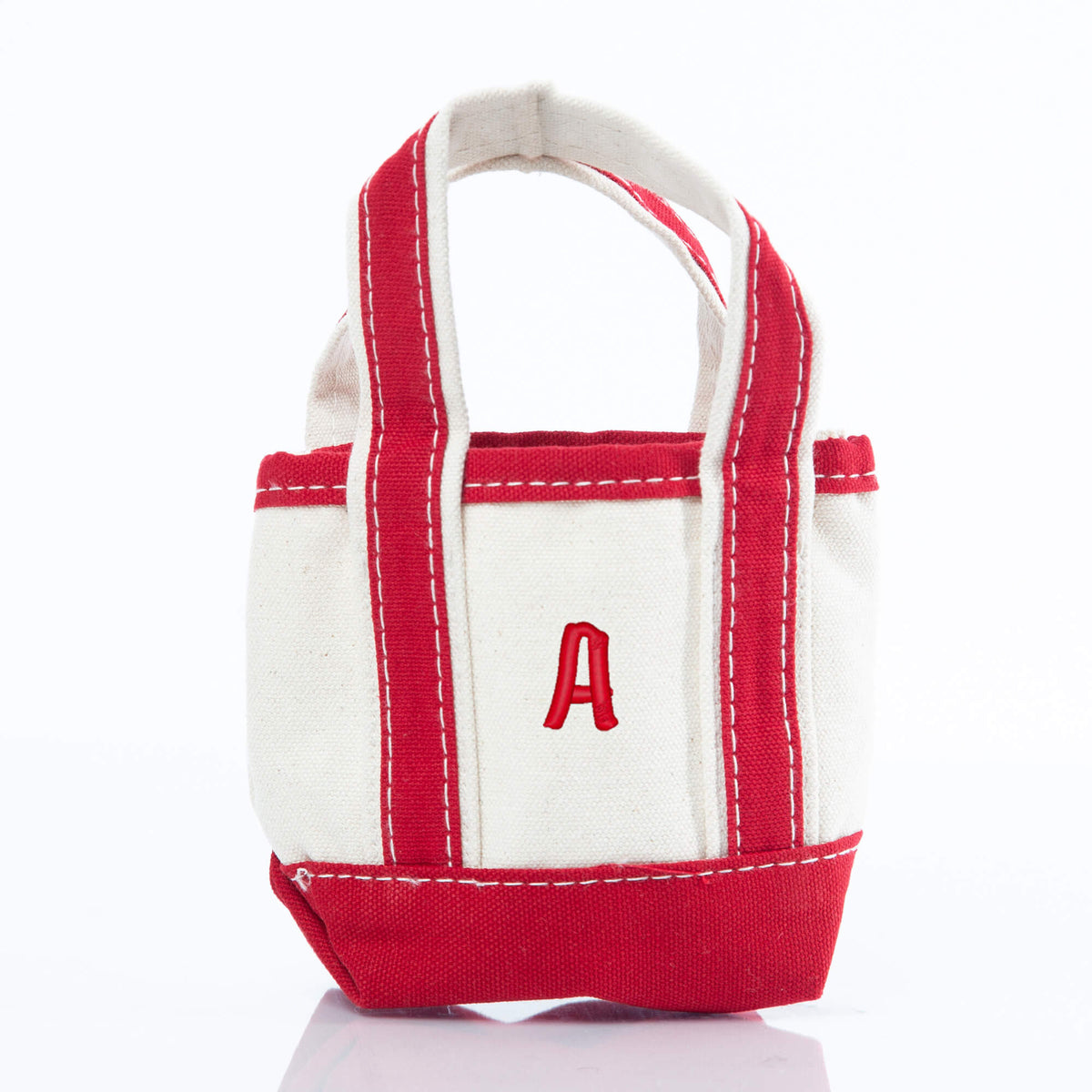 Personalized Mini Classic Tote for Everyday Carry, Red personalized front