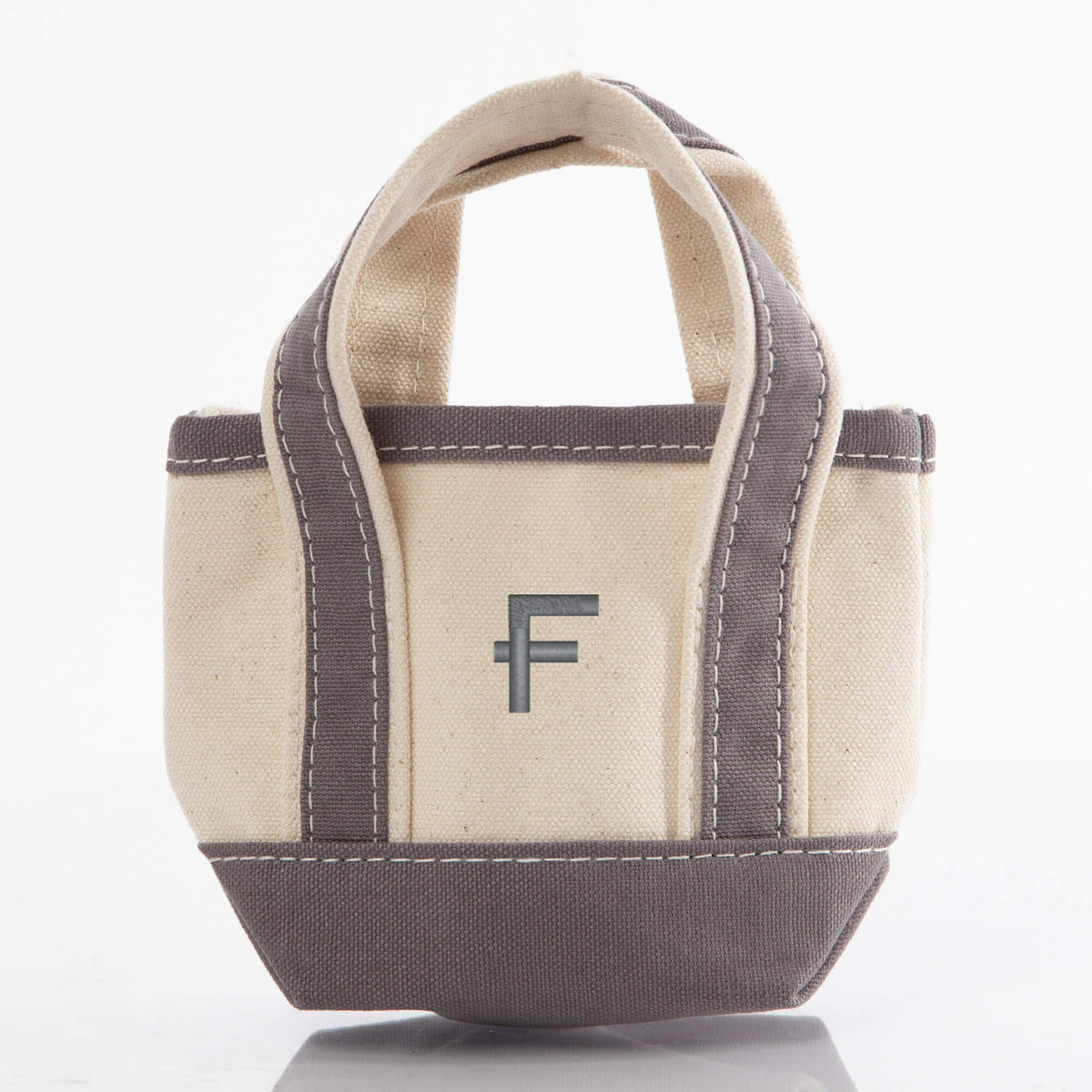 Personalized Mini Classic Tote for Everyday Carry, Gray personalized front