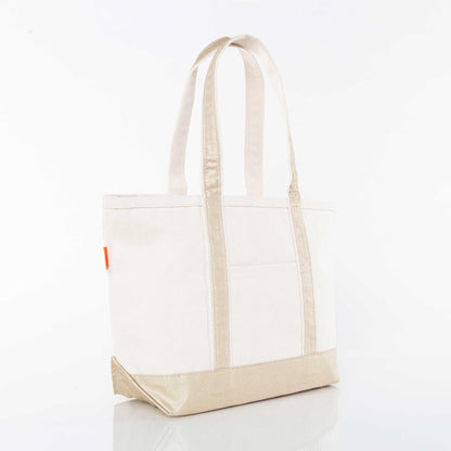 Personalized Medium Metallics Classic Tote for Everyday Carry, Gold alternate view 2