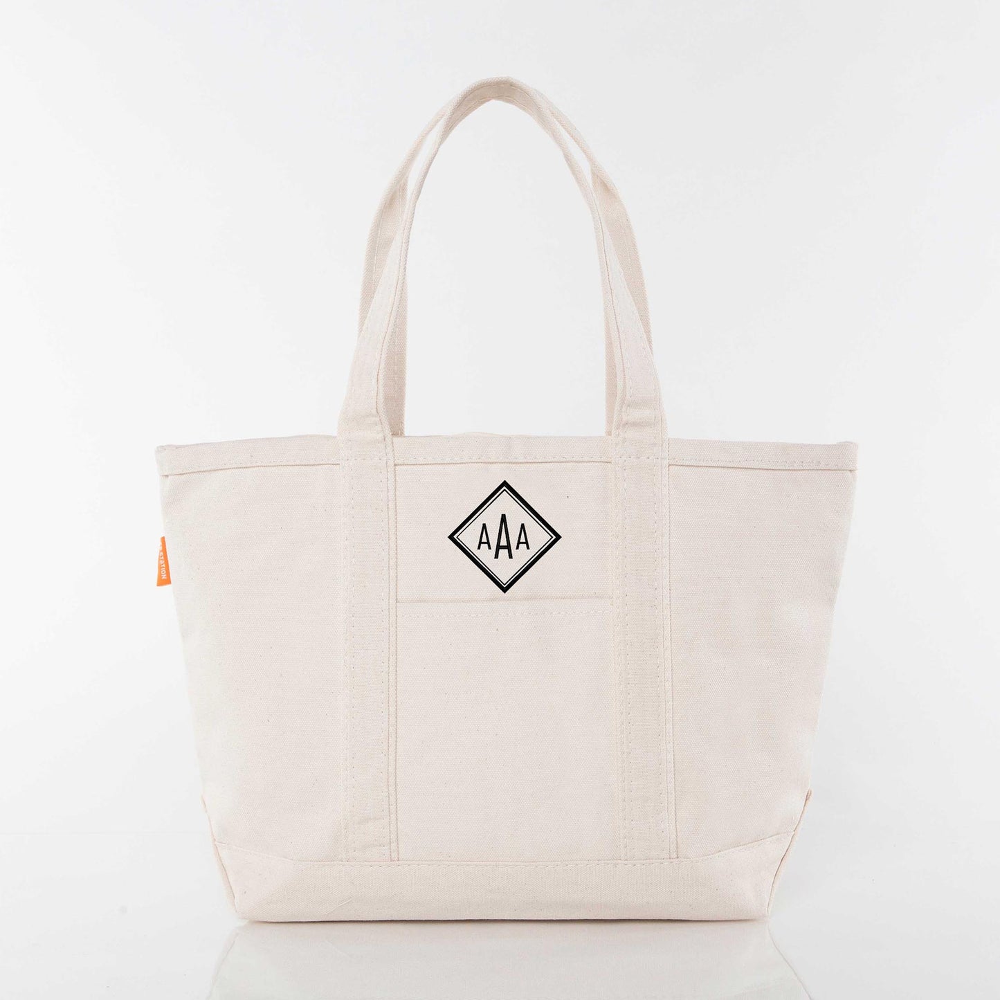 Personalized Medium Classic Tote for Everyday Carry, Natural personalized front