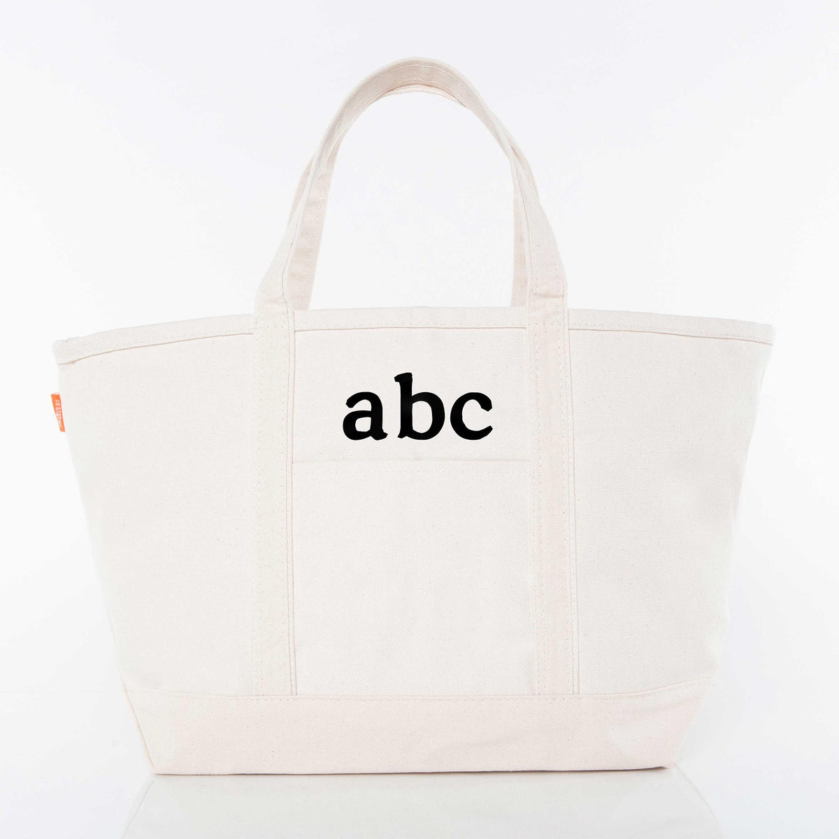 Personalized Large Classic Tote for Everyday Carry, Natural personalized front