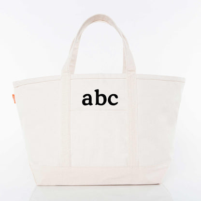 Personalized Large Classic Tote for Everyday Carry, Natural personalized front