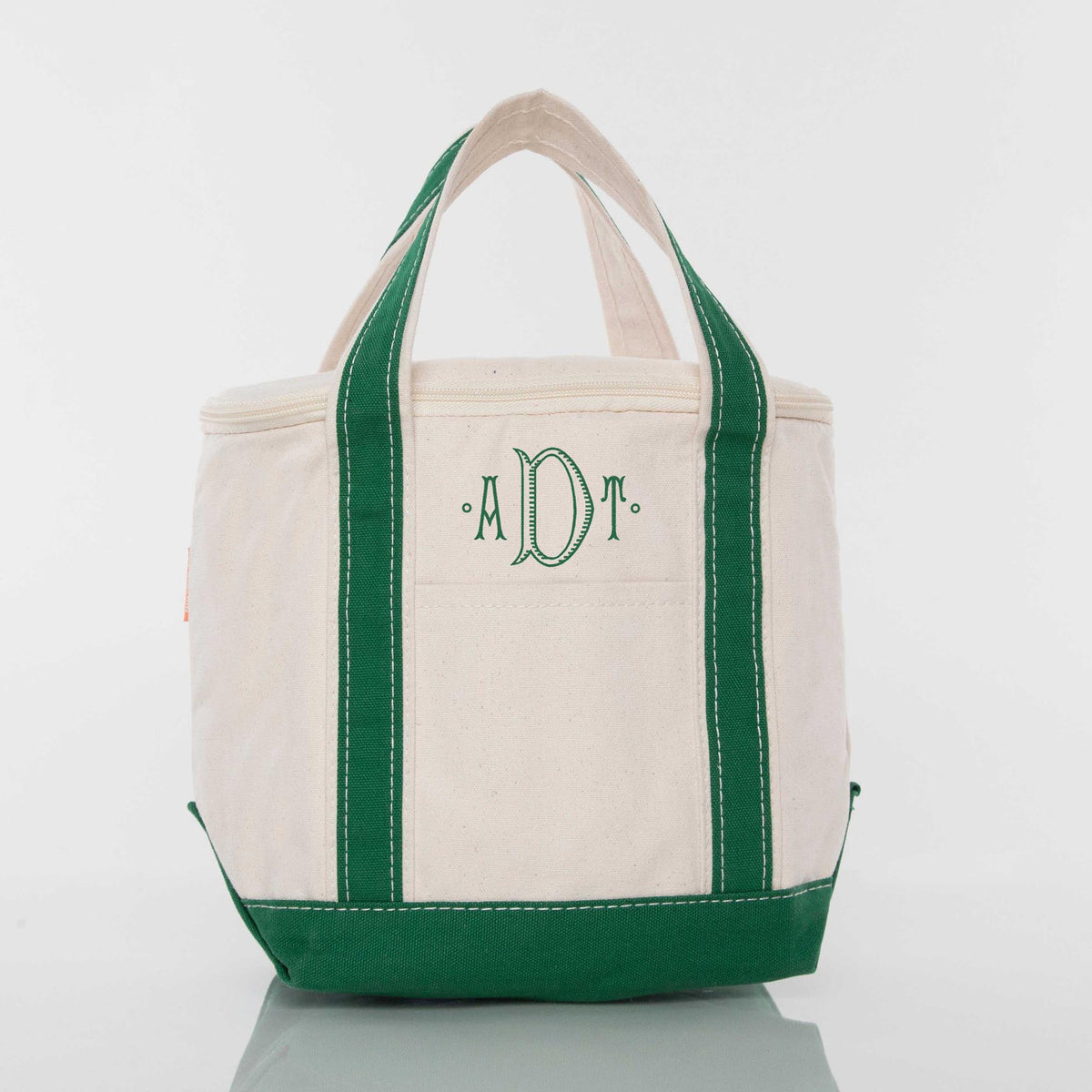 Personalized Small Lunch Cooler for Fresh Lunches, Emerald (9.5in H x 13.) personalized front