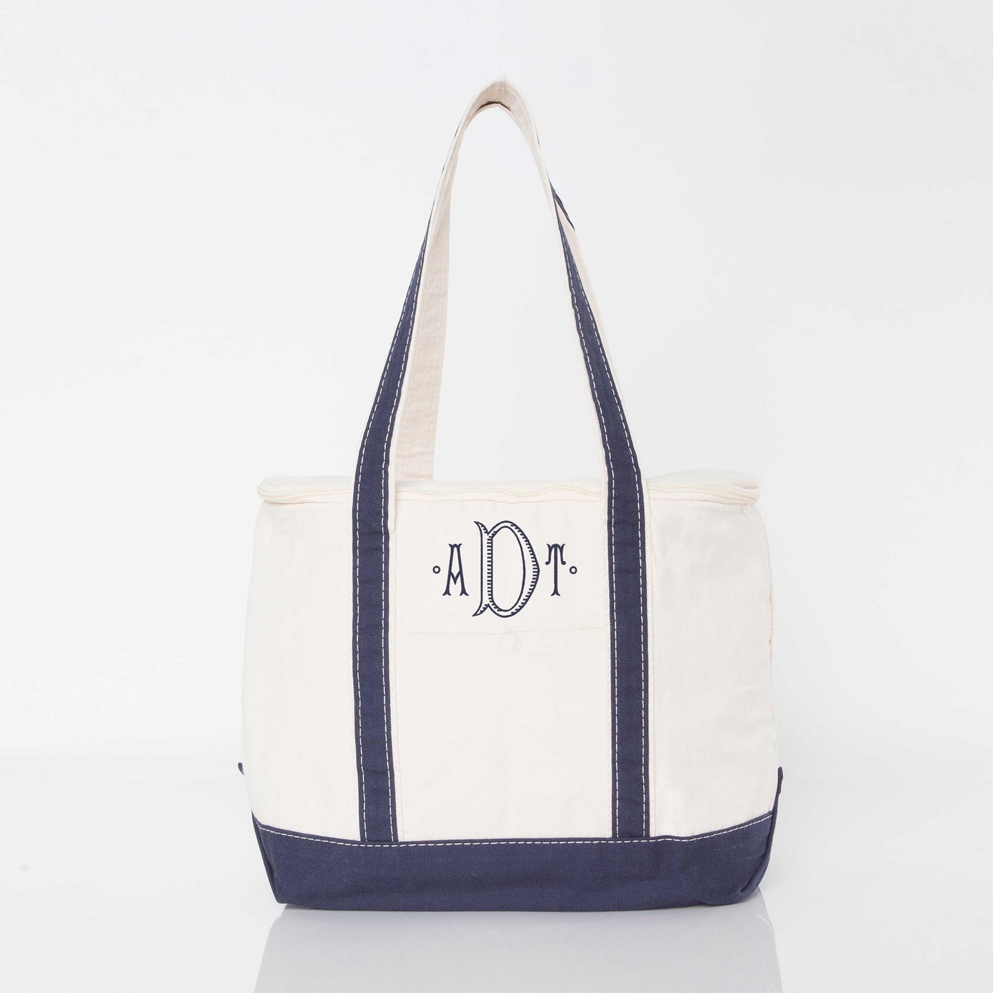 Personalized Large Lunch Cooler for Fresh Lunches, Navy personalized front