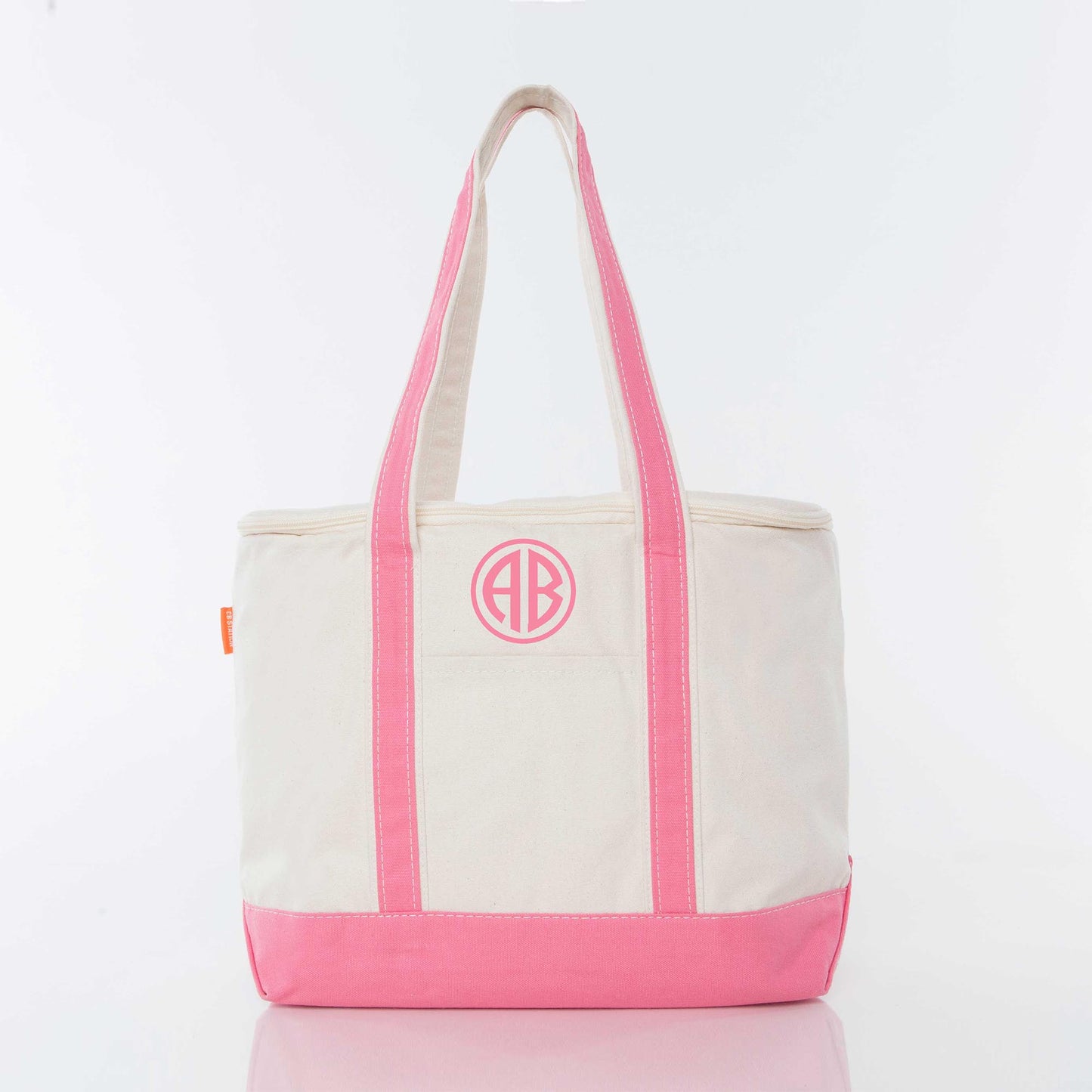 Personalized Large Lunch Cooler for Fresh Lunches, Coral personalized front
