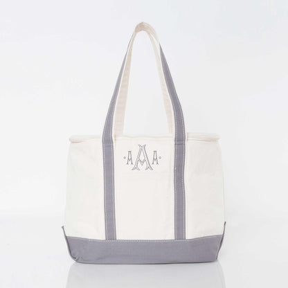 Personalized Large Lunch Cooler for Fresh Lunches, Gray personalized front