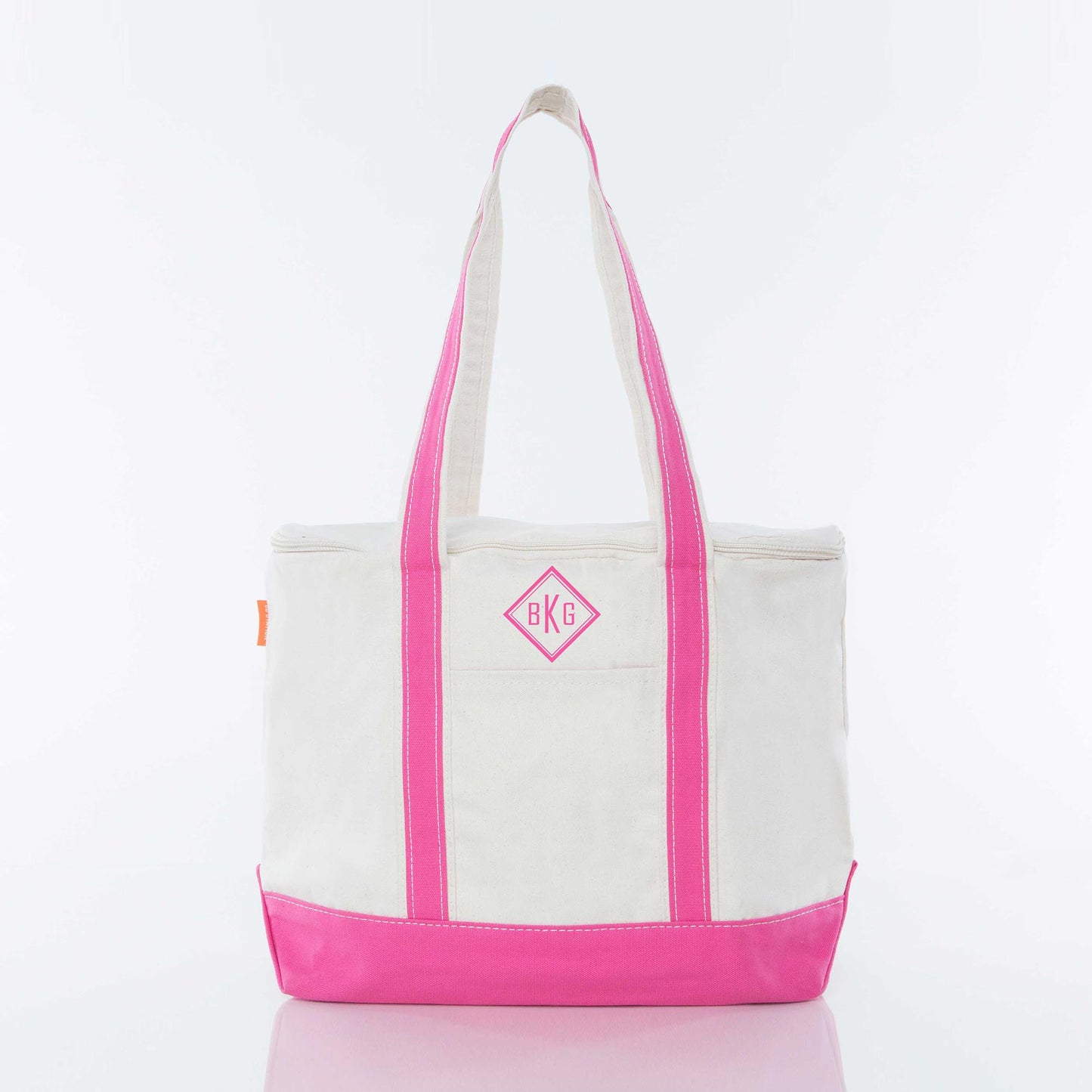 Personalized Large Lunch Cooler for Fresh Lunches, Hot Pink personalized front