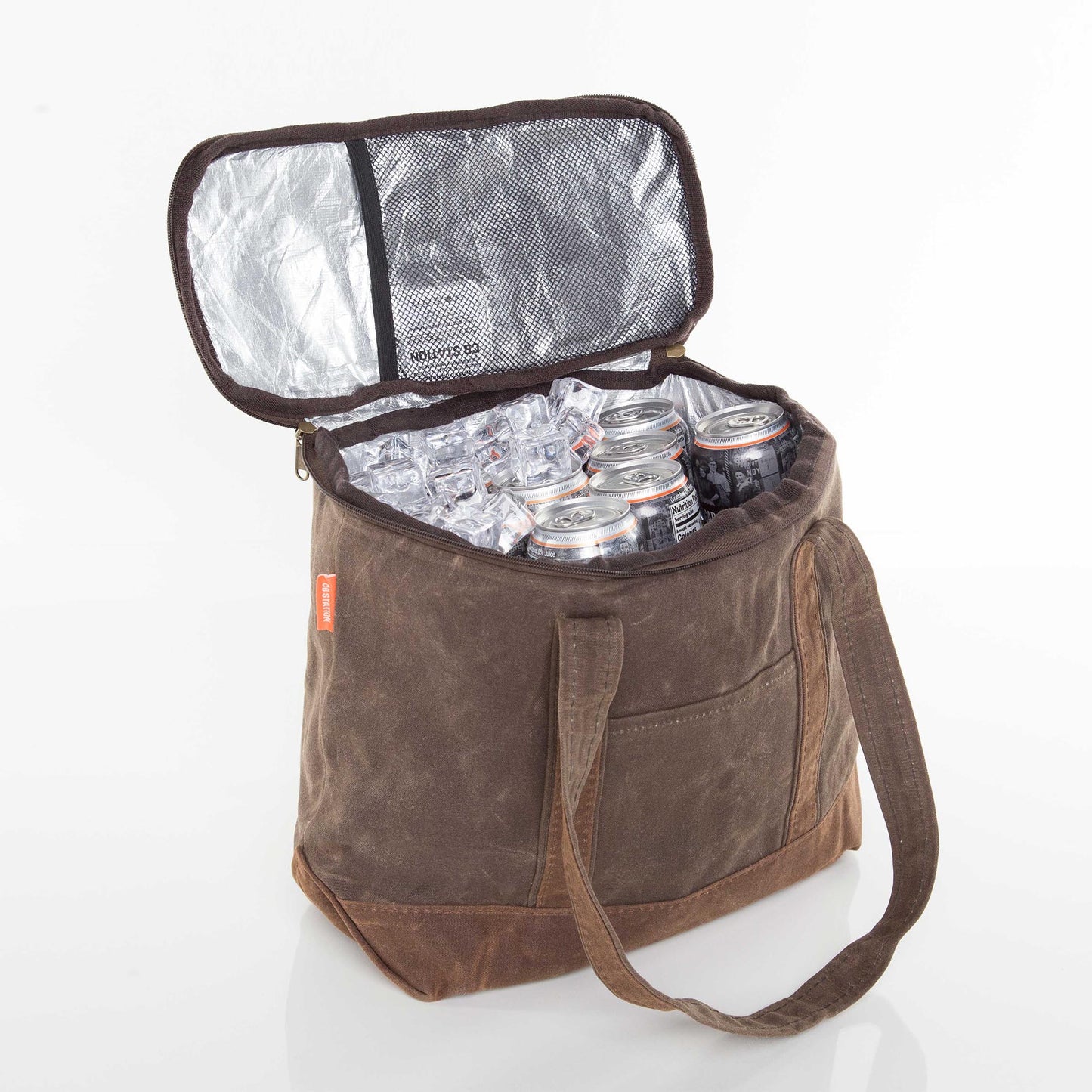 Personalized Large Waxed Lunch Cooler for Fresh Lunches, Olive alternate view 2