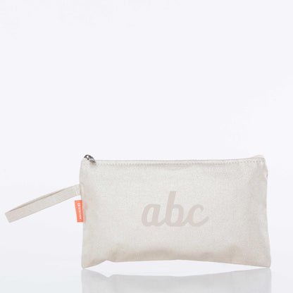 Personalized Solid Clutch Bag for Date Night, Gold Stripes personalized front
