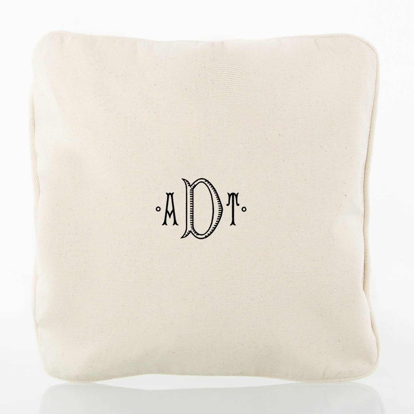 Personalized 12 x 12 Pillow Sham, Natural personalized front