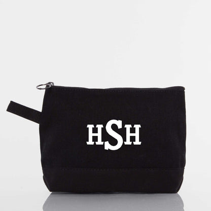 Personalized Makeup Bag for Beauty on the Go, Solid Black personalized front