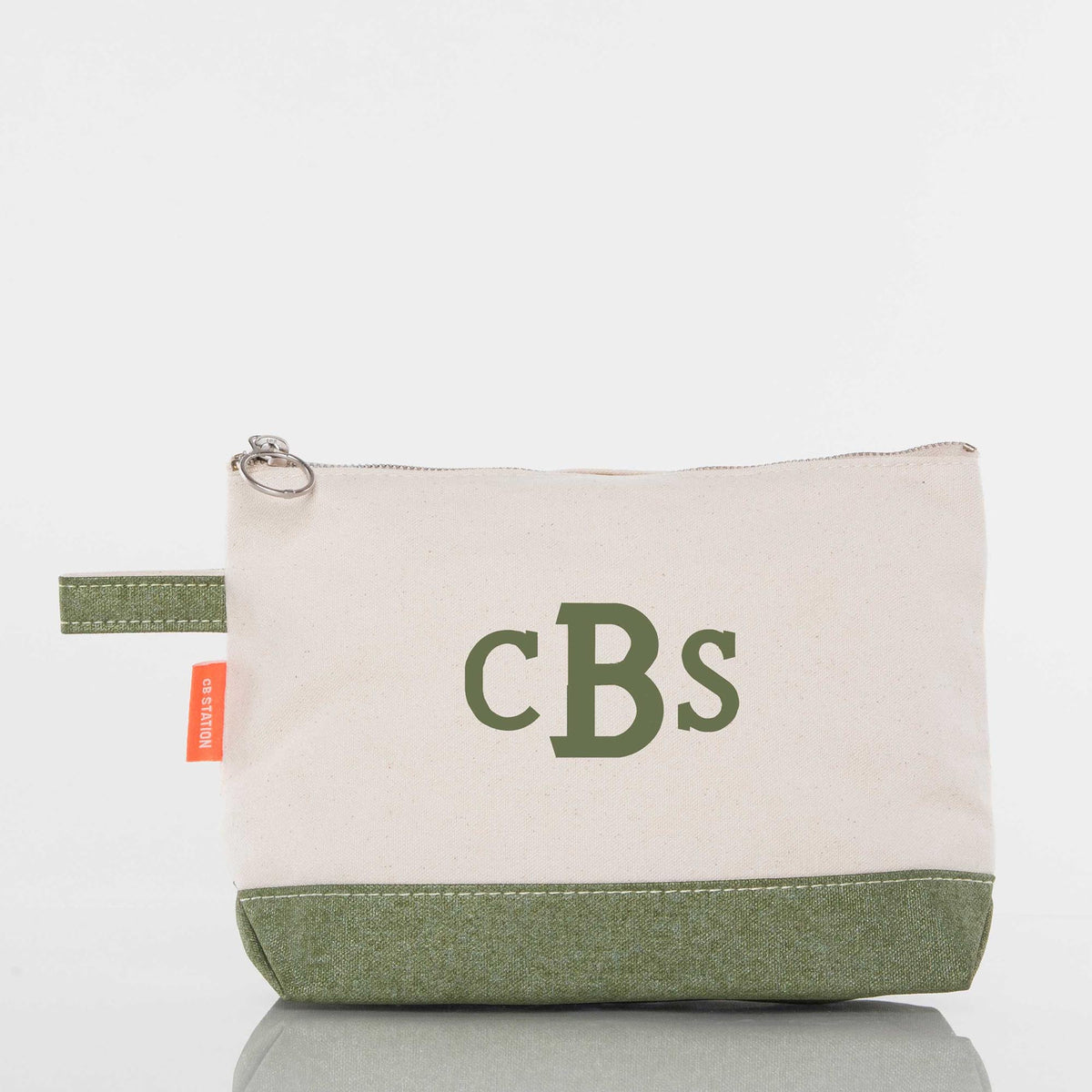 Personalized Metallics Makeup Bag for Beauty on the Go, Metallic Green personalized front