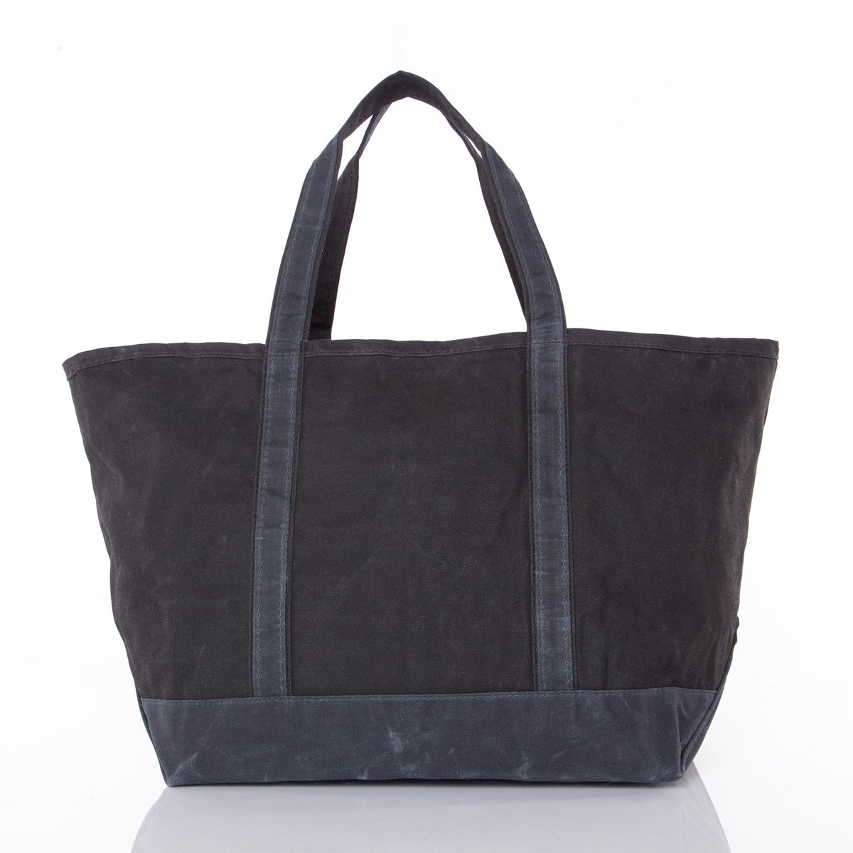 Personalized Waxed Large Classic Tote for Everyday Carry, Black alternate view 1