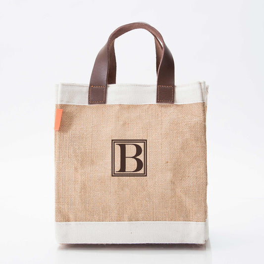 Personalized Jute Market Bag for Fresh Finds, Natural personalized front