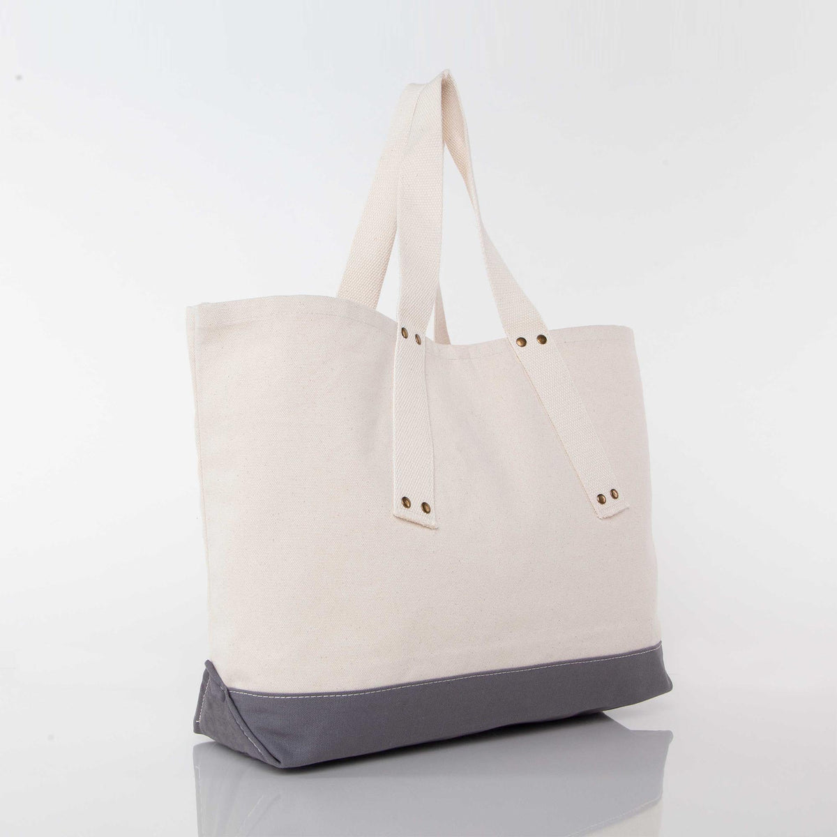 Personalized Grommet Tote for Everyday Carry, Gray alternate view 1