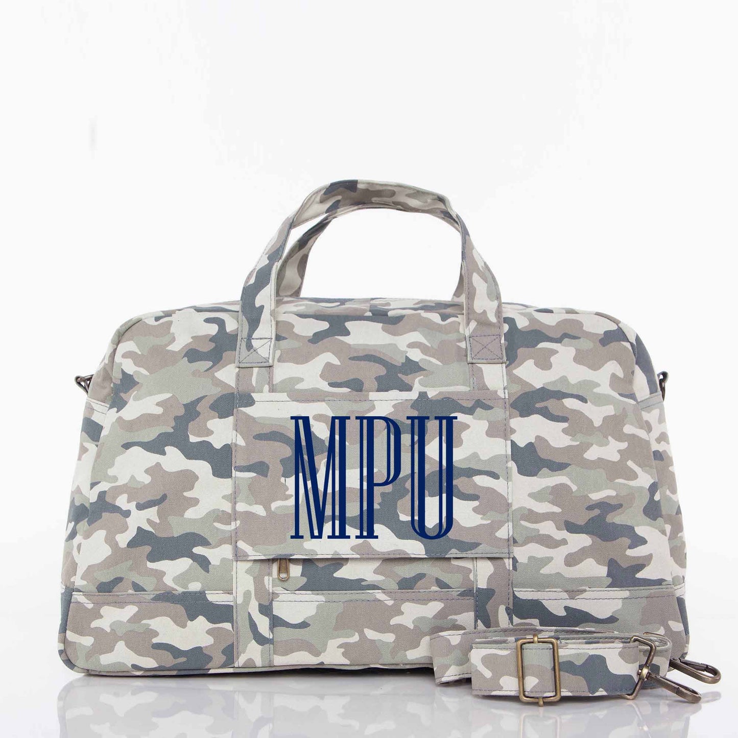 Personalized Expedition Weekender Bag for Short Getaways, Modern Camo personalized front