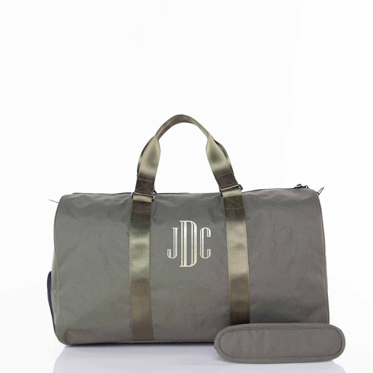 Personalized Motion Weekender Bag for Short Getaways, Olive personalized front