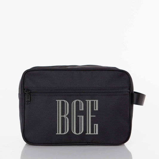 Personalized Motion Travel Kit for Organized Toiletries, Black personalized front