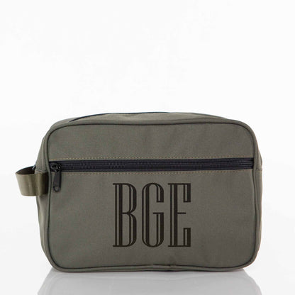 Personalized Motion Travel Kit for Organized Toiletries, Olive personalized front