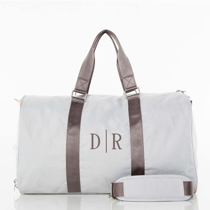 Personalized Motion Weekender Bag for Short Getaways, Gray personalized front