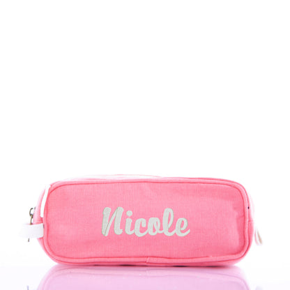 Personalized Kids Travel Kit for Organized Toiletries, Coral personalized front