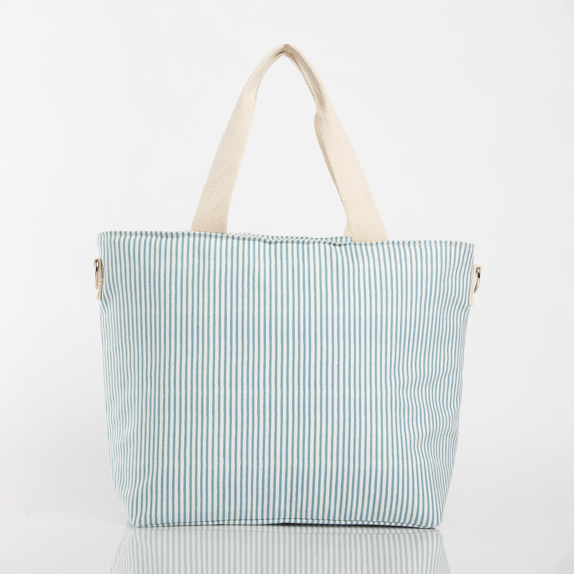 Personalized Stripes Cooler Tote for Picnic Days, Clear Sky alternate view 1