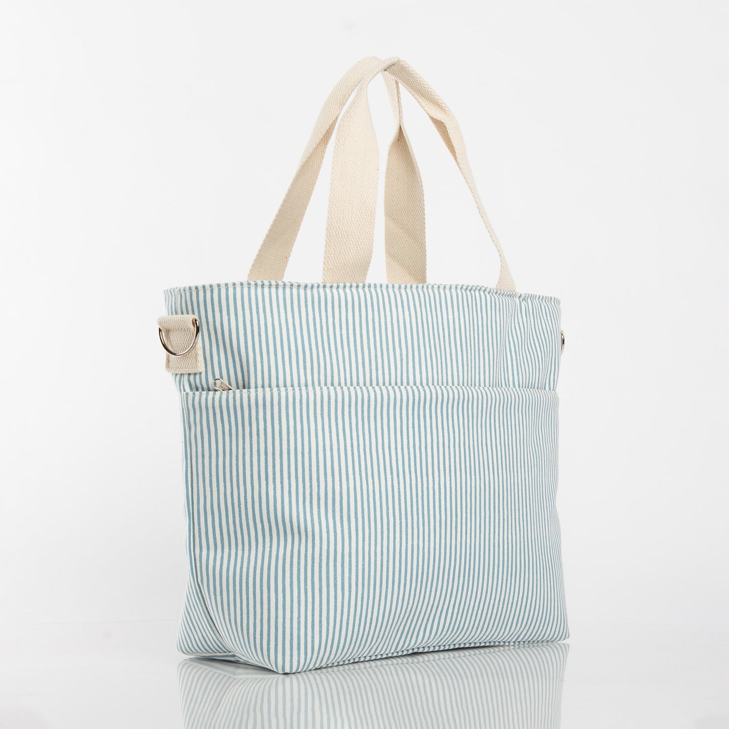 Personalized Stripes Cooler Tote for Picnic Days, Clear Sky alternate view 2