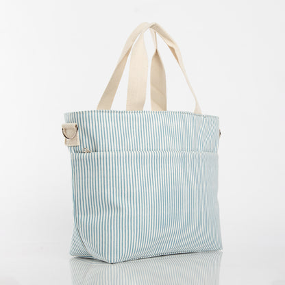 Personalized Stripes Cooler Tote for Picnic Days, Clear Sky alternate view 2