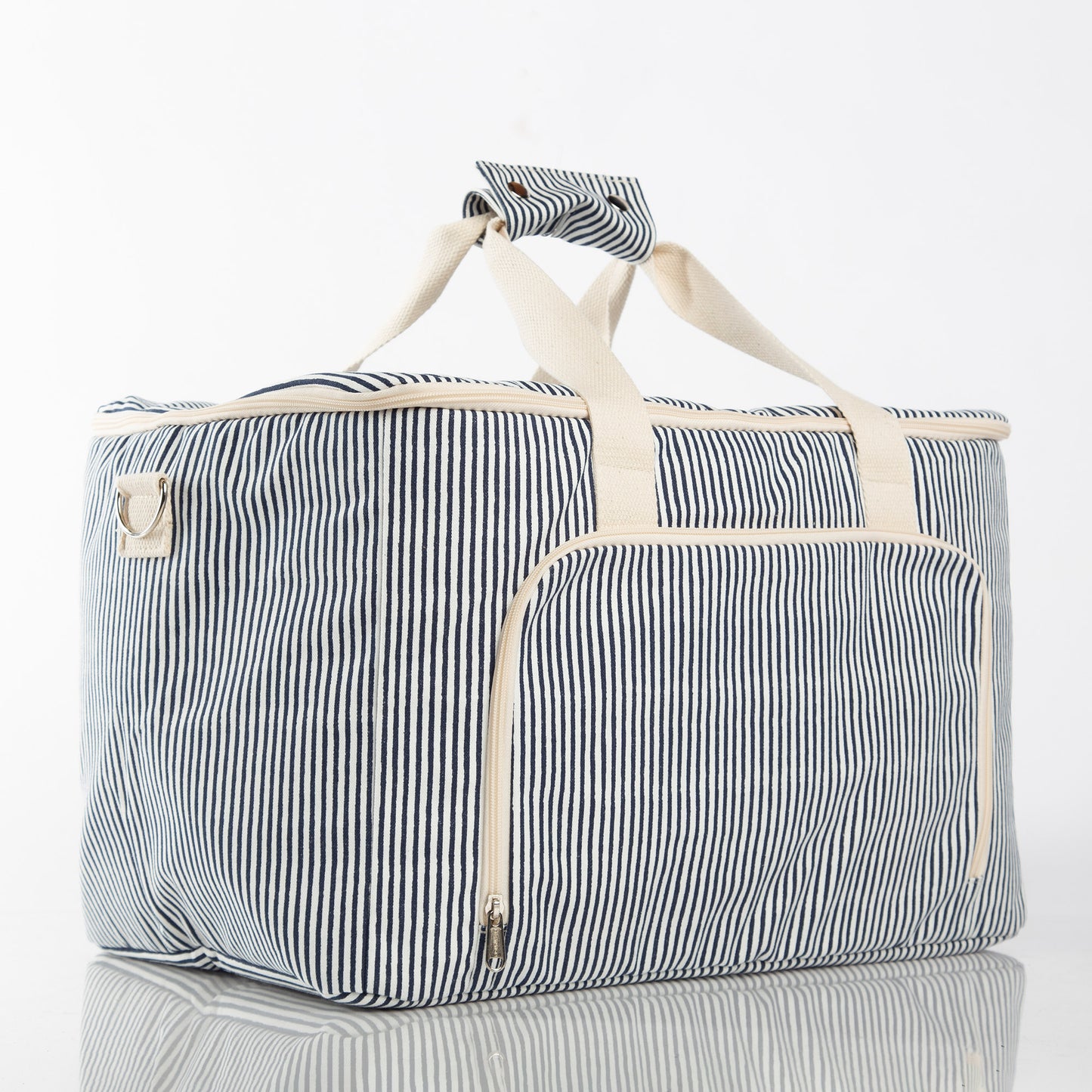 Personalized Stripes Box Cooler for Fresh Lunches, Navy alternate view 3