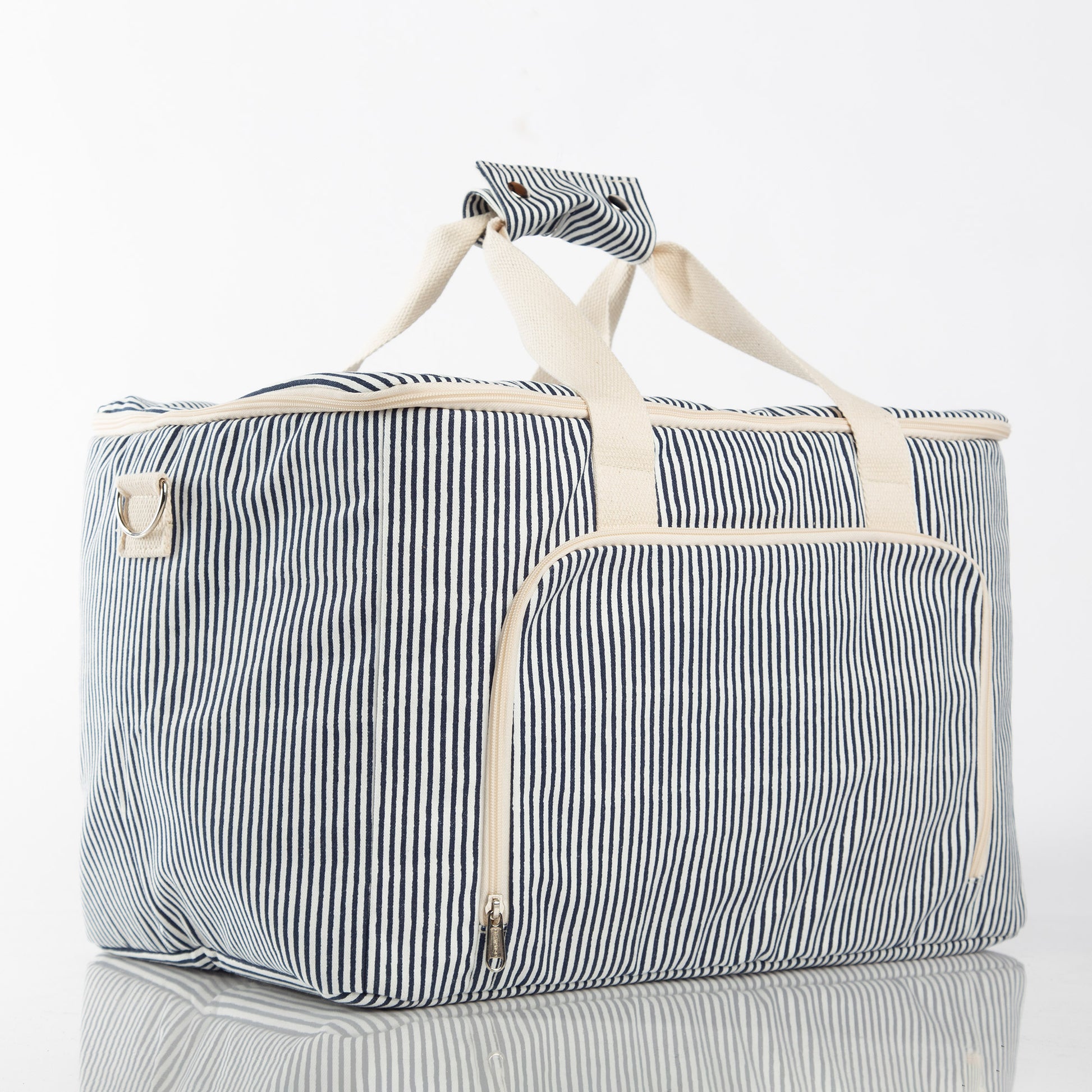 Personalized Stripes Box Cooler for Fresh Lunches, Navy alternate view 3